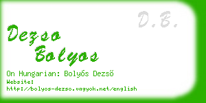 dezso bolyos business card